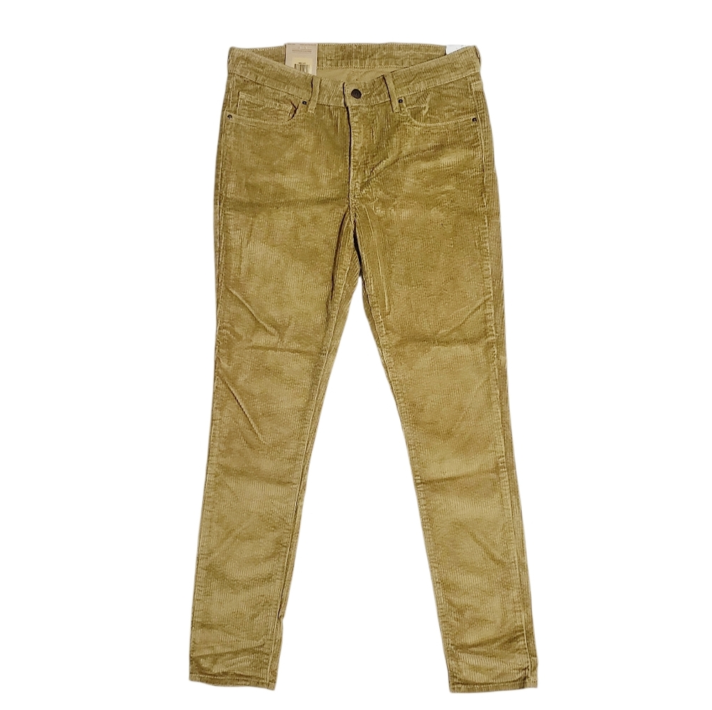 Levis Womens 711 Skinny Mid Rise Corduroy 30W x 30L Harvest Gold NWT